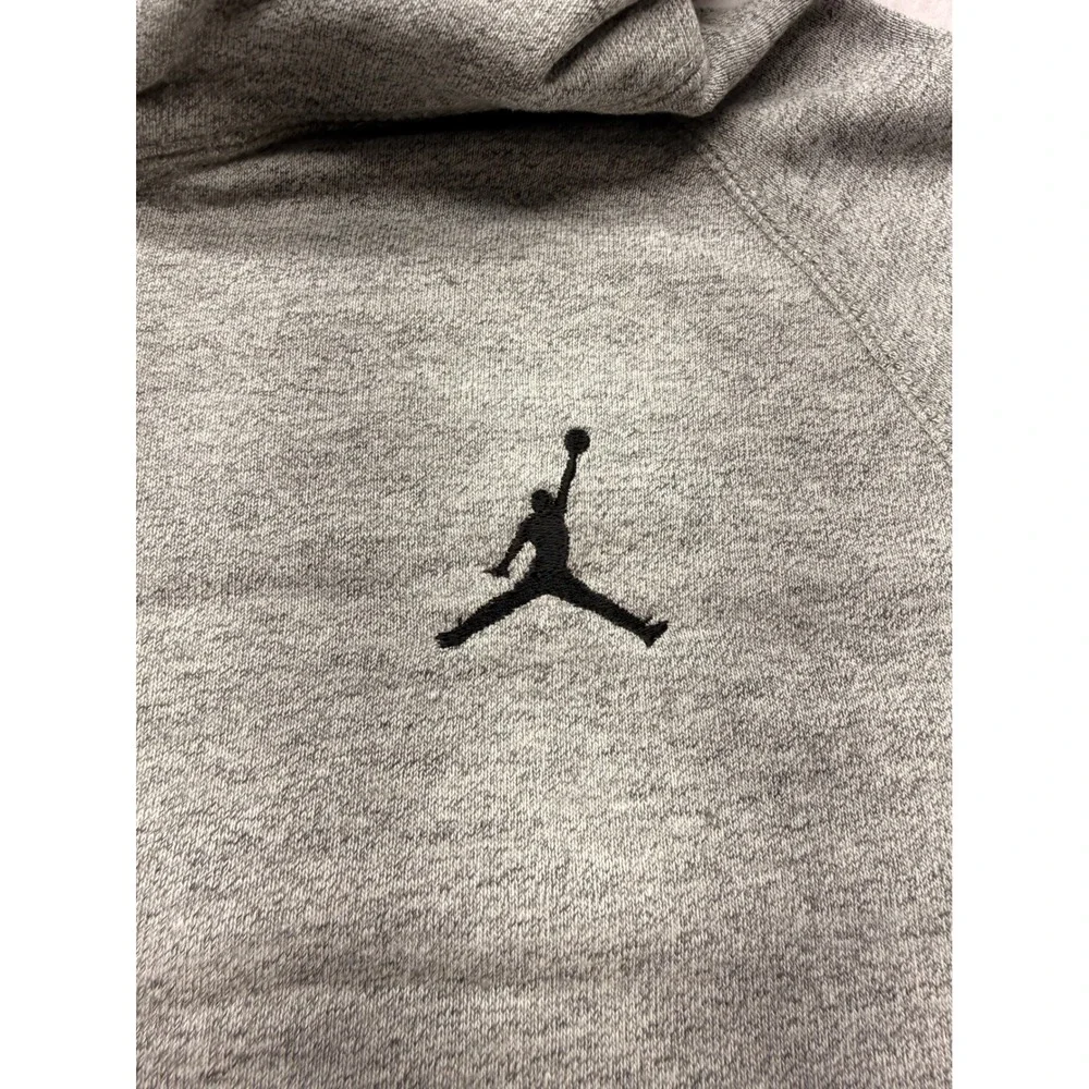 Jordan Mens Full Zip Hoodie Grey Heather Jumpman Sweatshirt XL DA6736-091